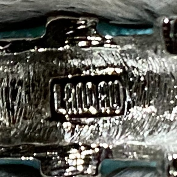 Landau silver and turquoise enamel earrings - Picture 5 of 6